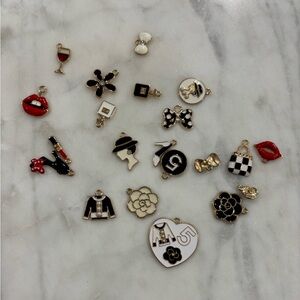 Lot Bling Designer Decoration Charms, Luxury Fashion Trendy Rhinestone Jewelry